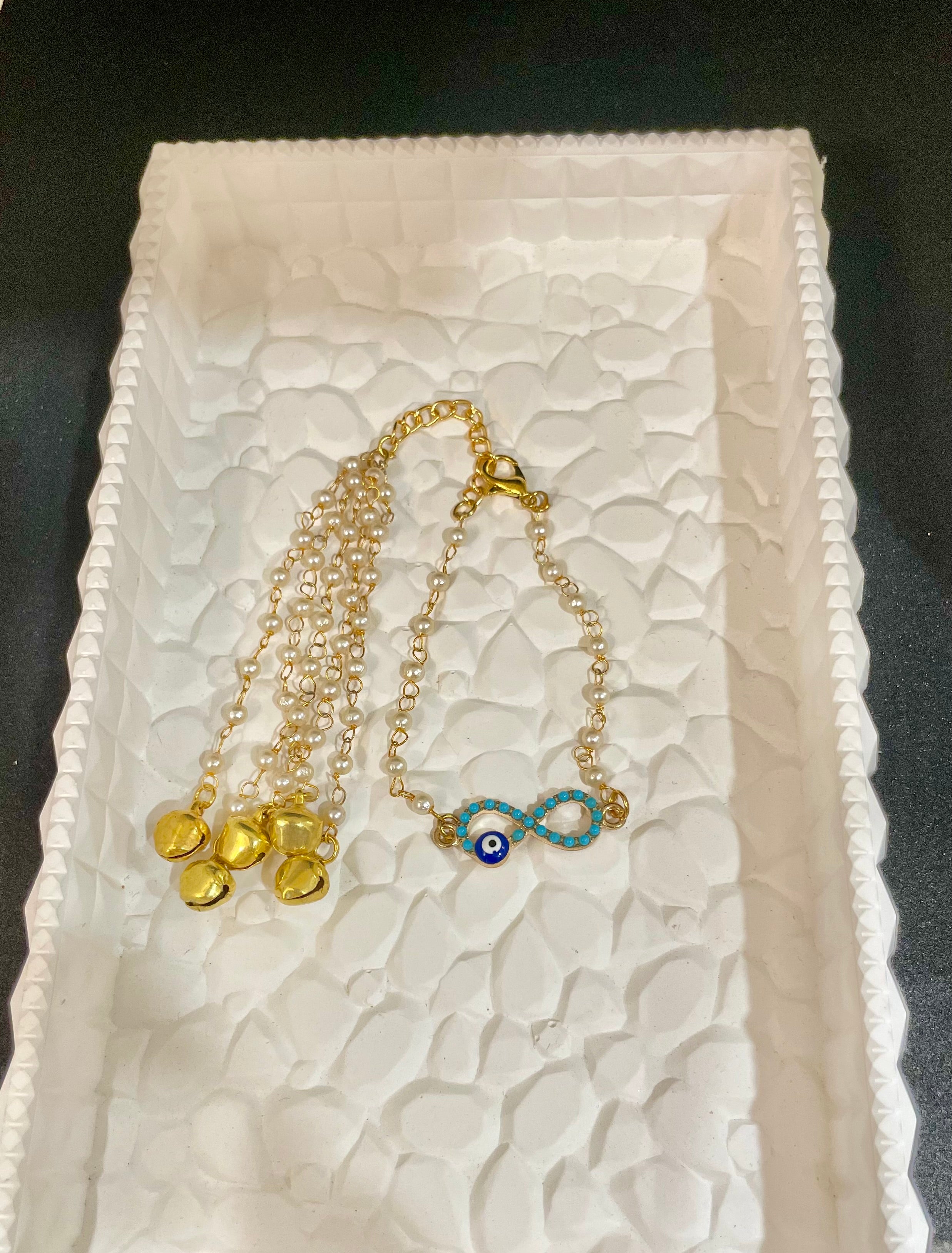 Blue evil eye Lumba rakhi for bhabhi- ghungroo lumba bracelet