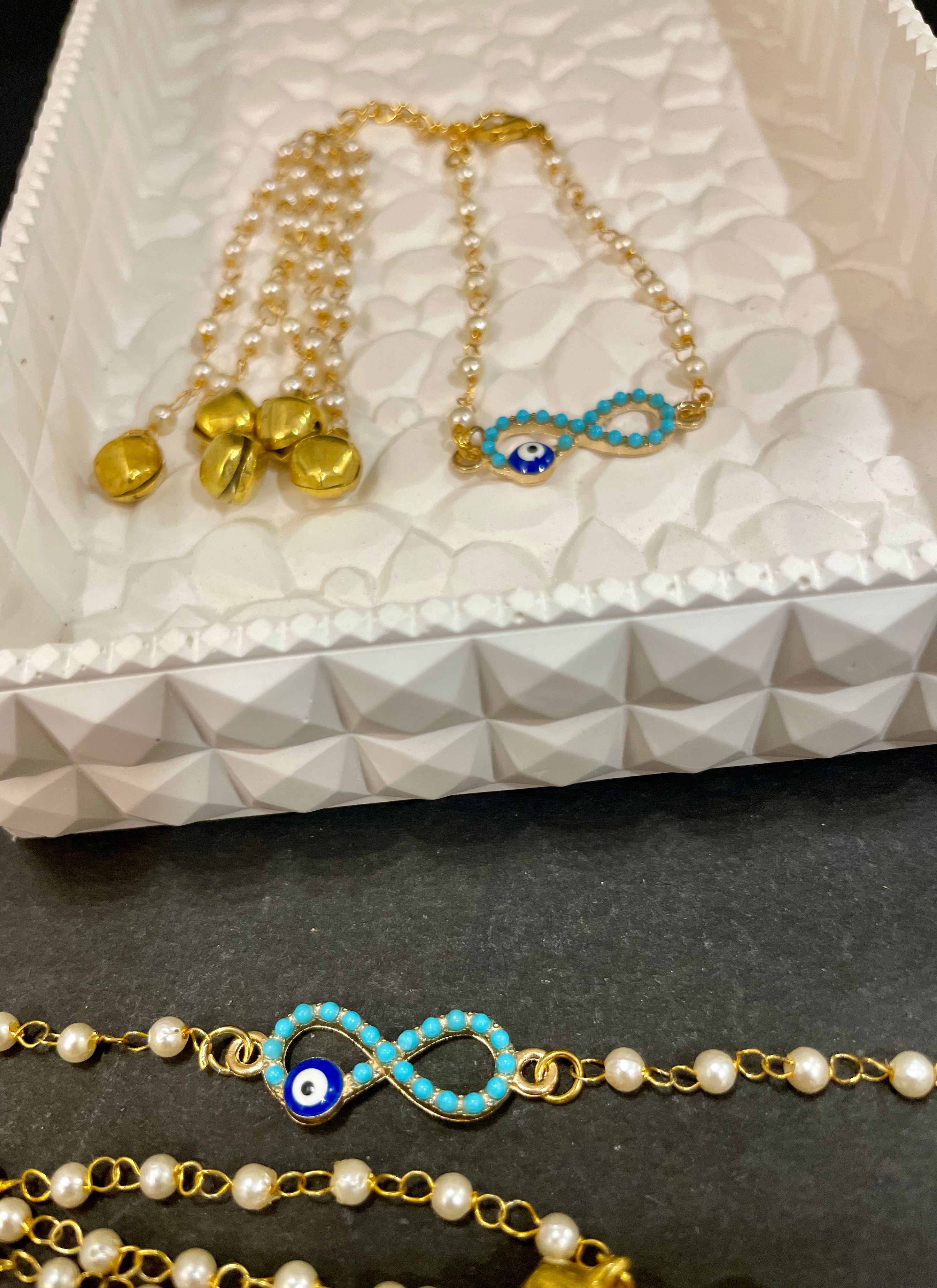 Blue evil eye Lumba rakhi for bhabhi- ghungroo lumba bracelet