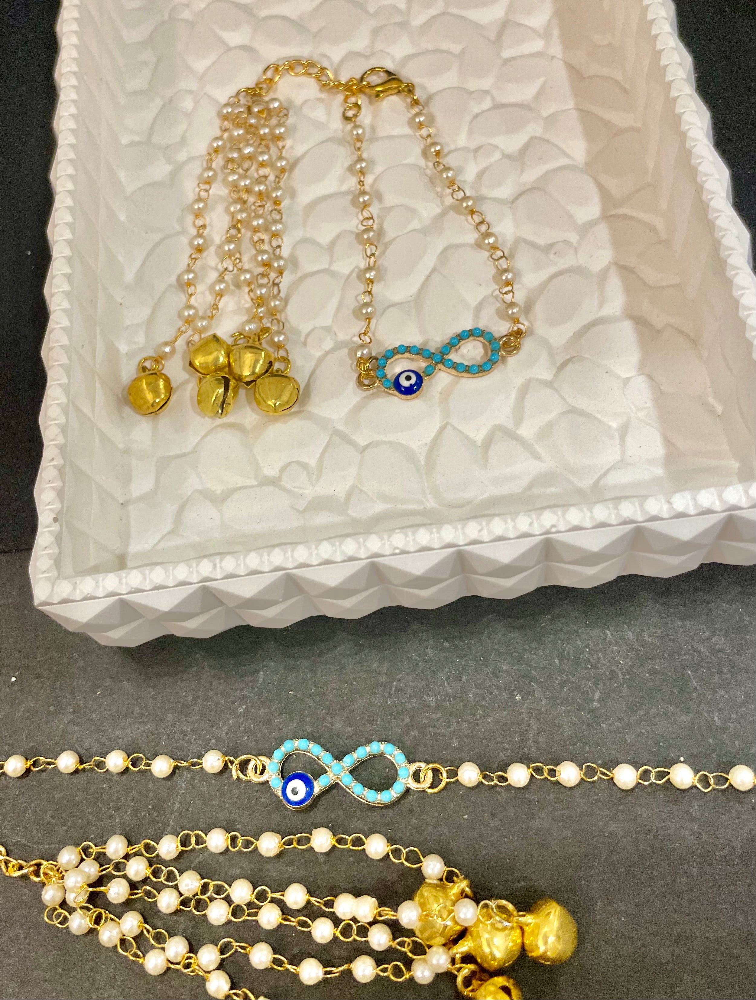 Blue evil eye Lumba rakhi for bhabhi- ghungroo lumba bracelet