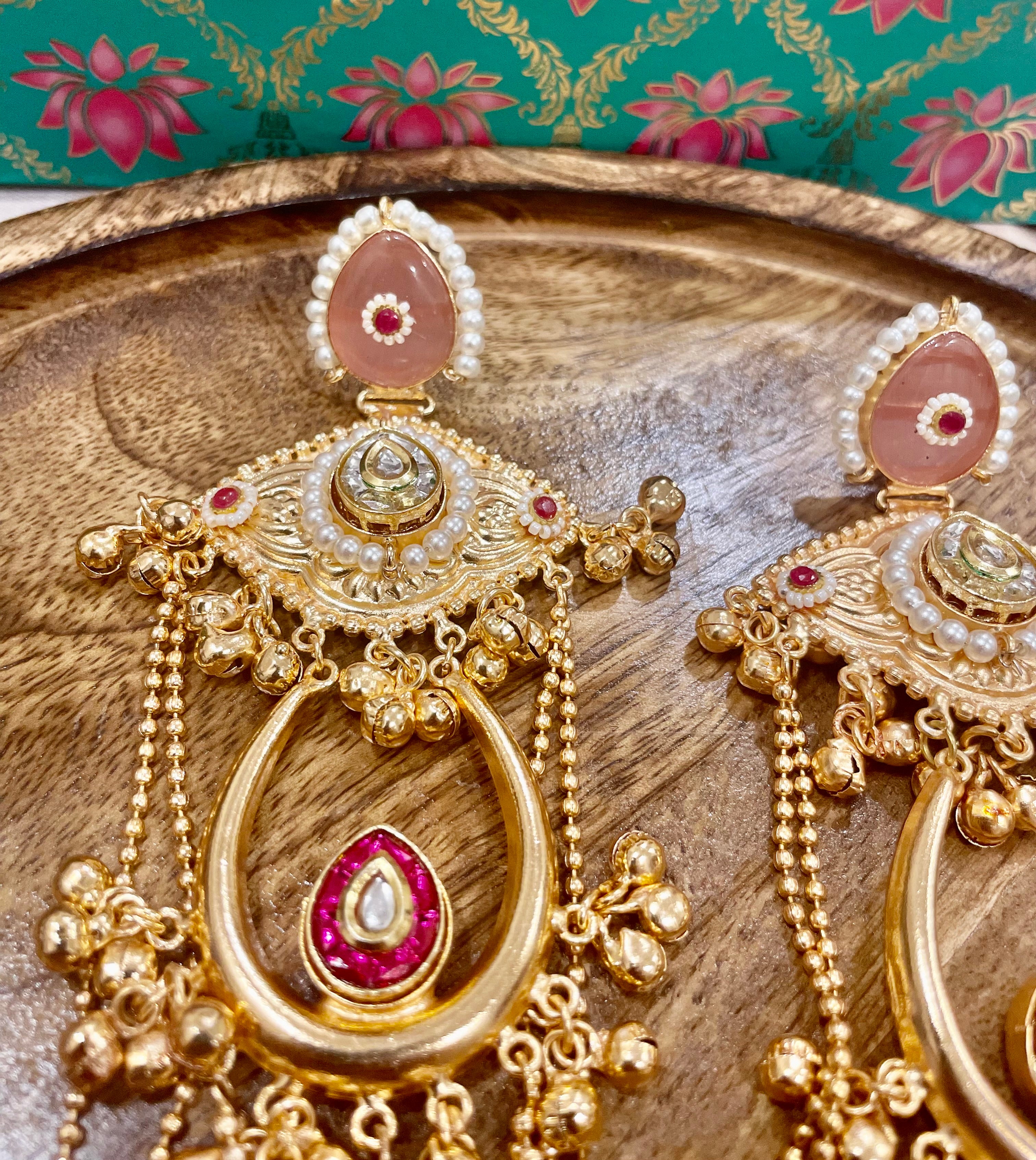 Anarkali brass jhumkas