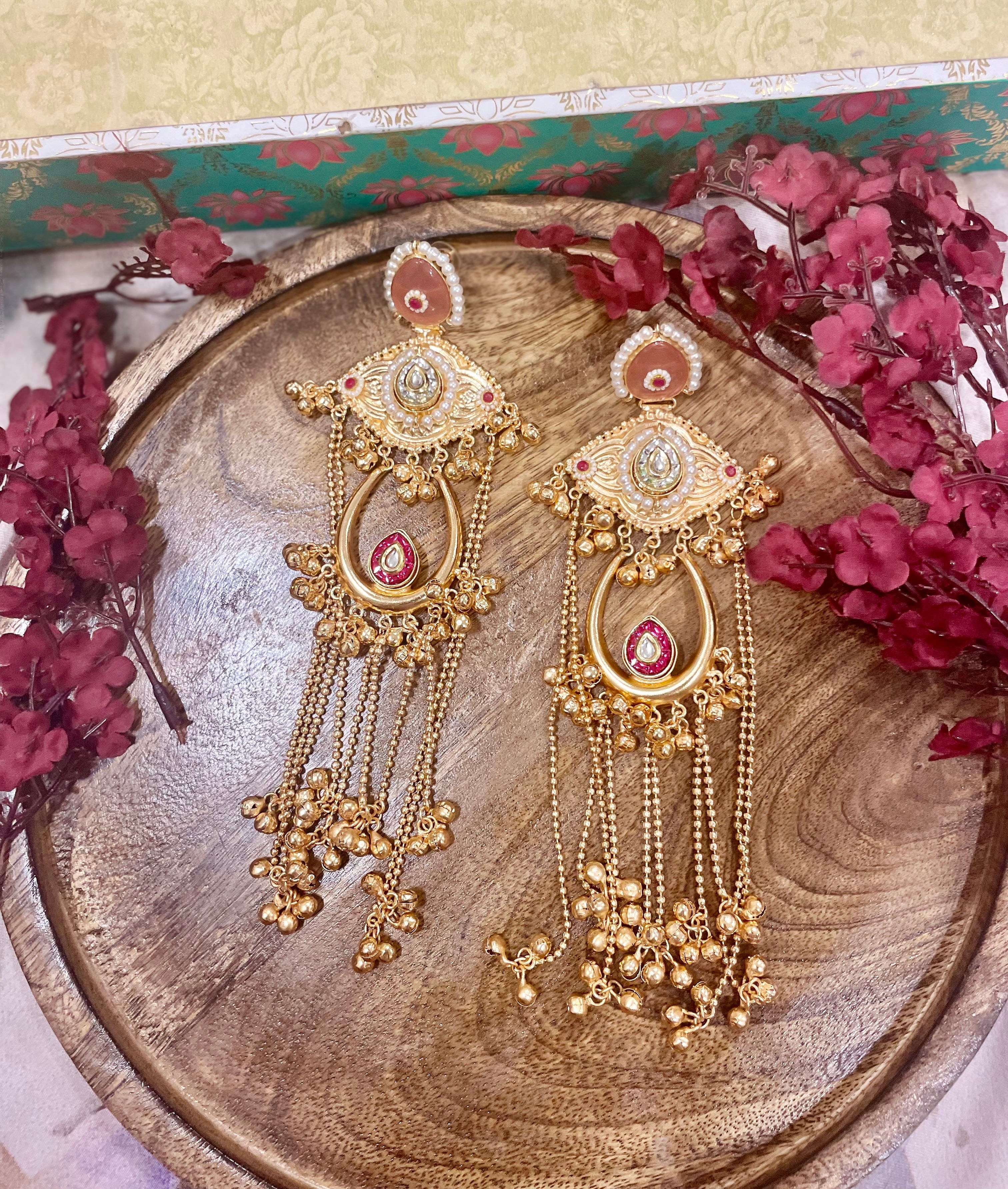 Anarkali brass jhumkas