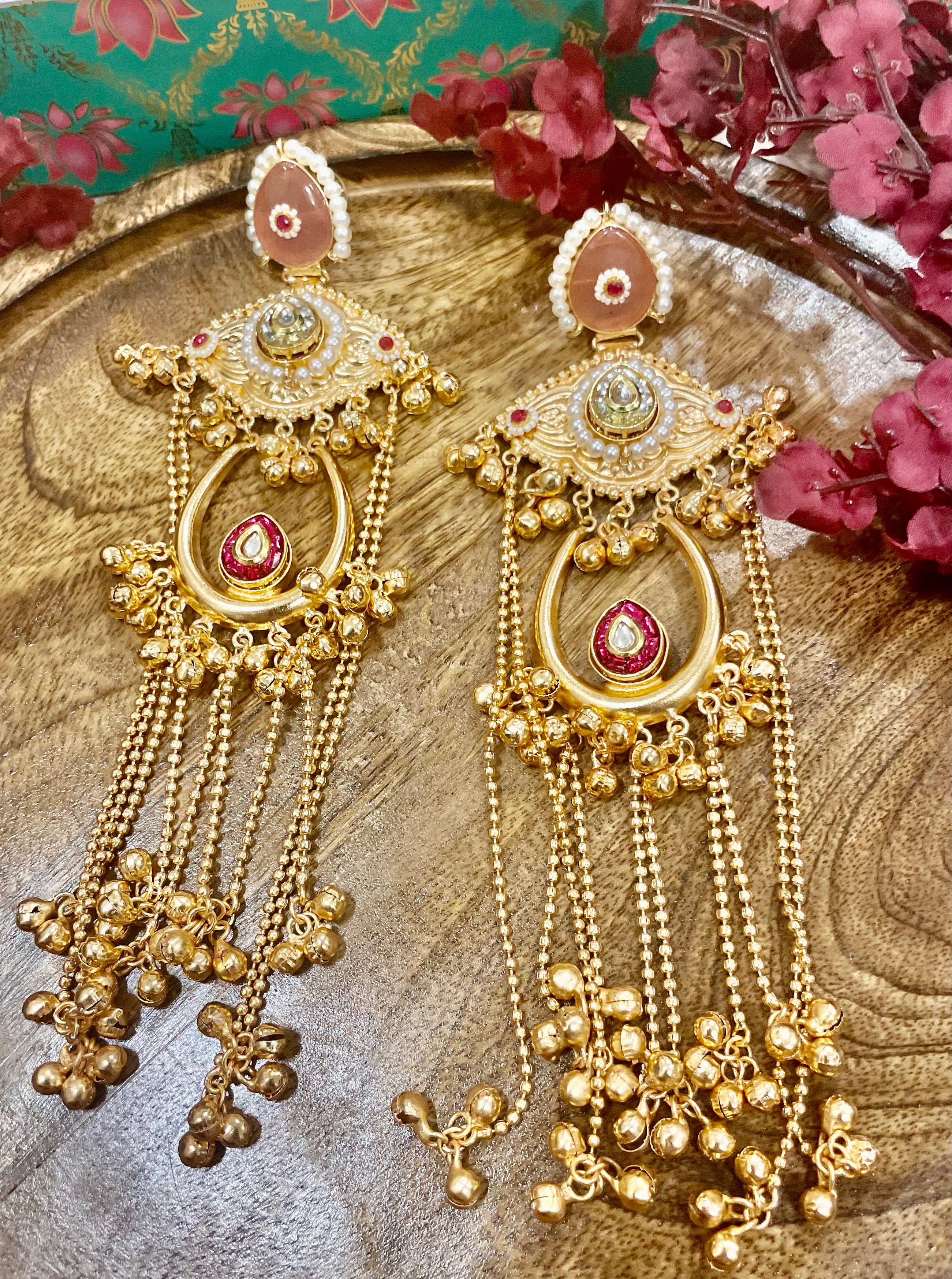 Anarkali brass jhumkas