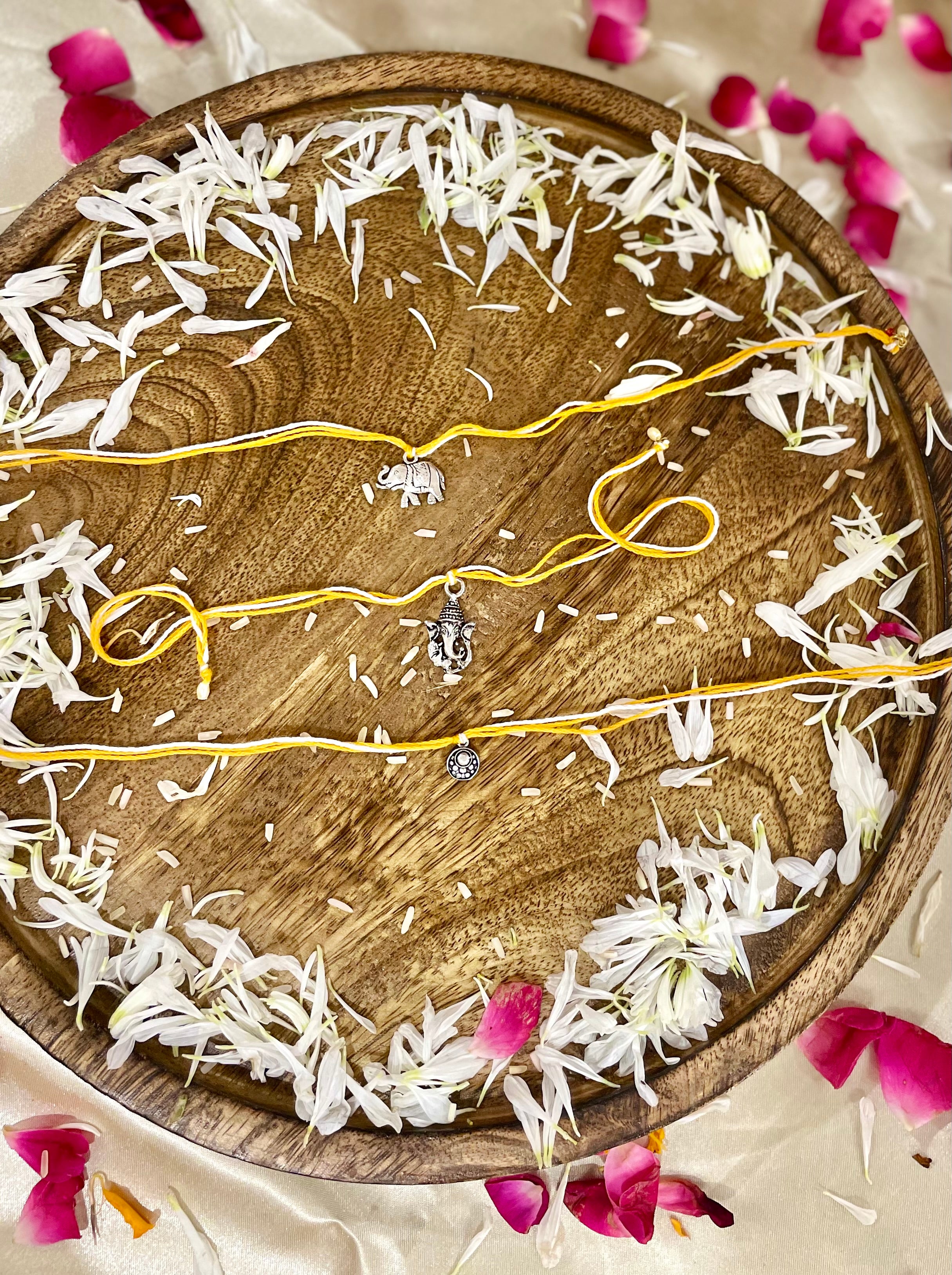 925 Sterling silver rakhi for brother- thread rakhi- single piece