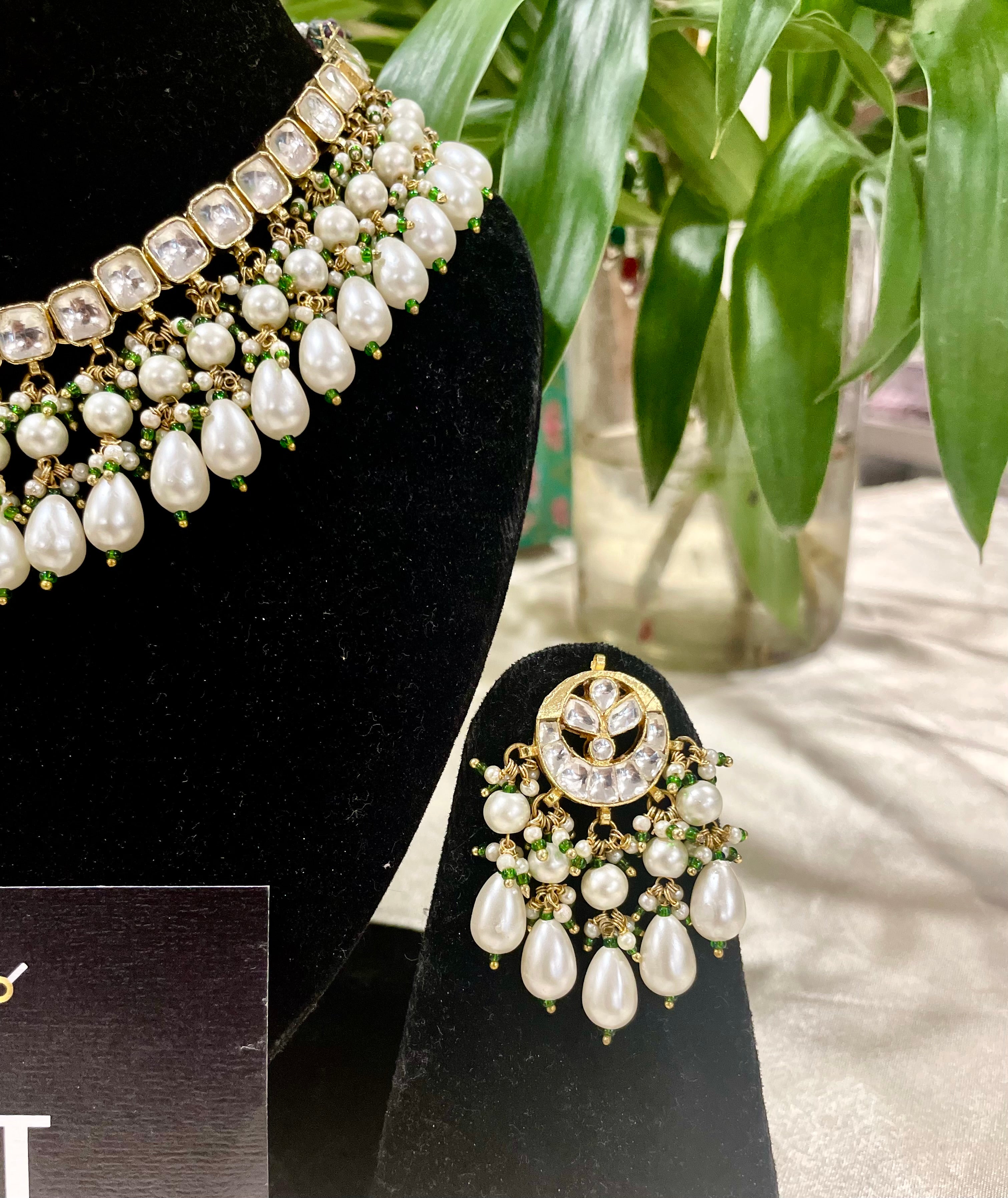 Anjana paachi kundan necklace set