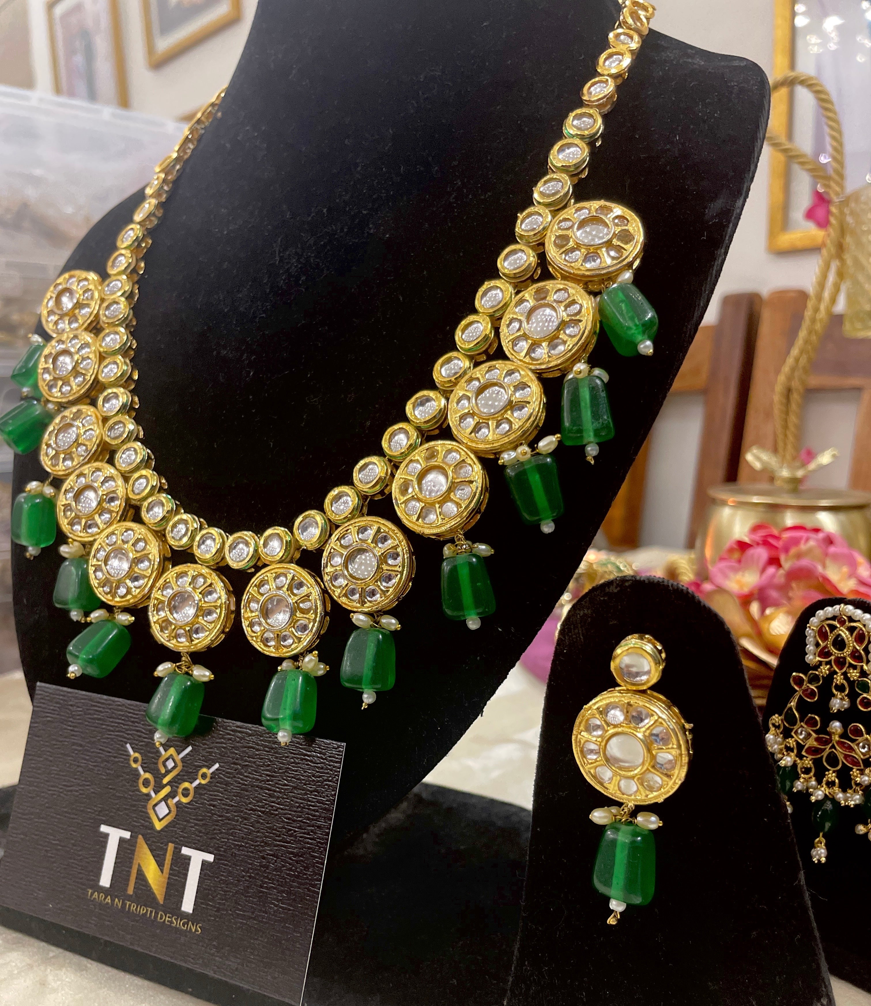 Afshaa kundan long necklace set