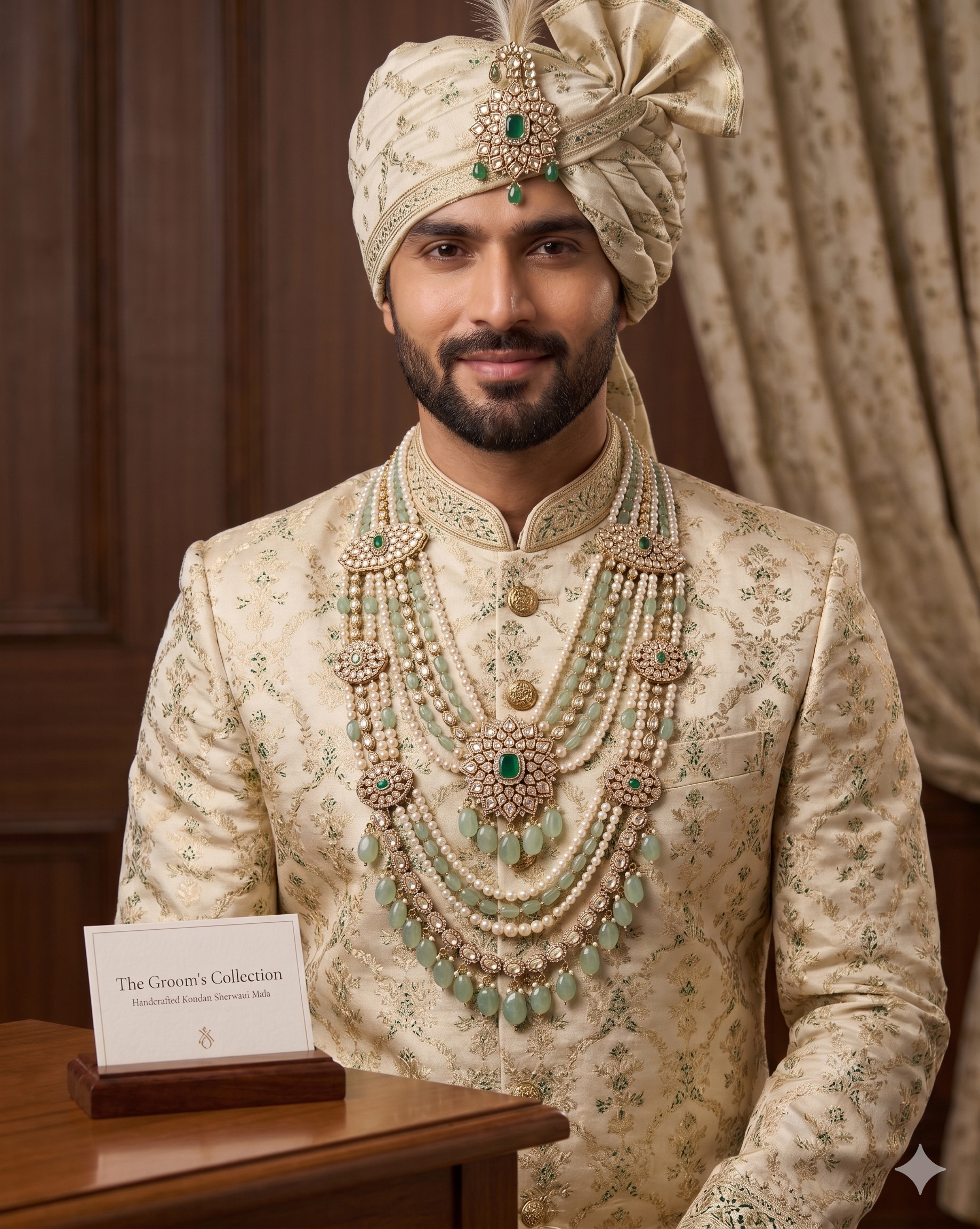 Groom Mala | Jewellery for Grooms | Sherwani Mala | Groom Necklace