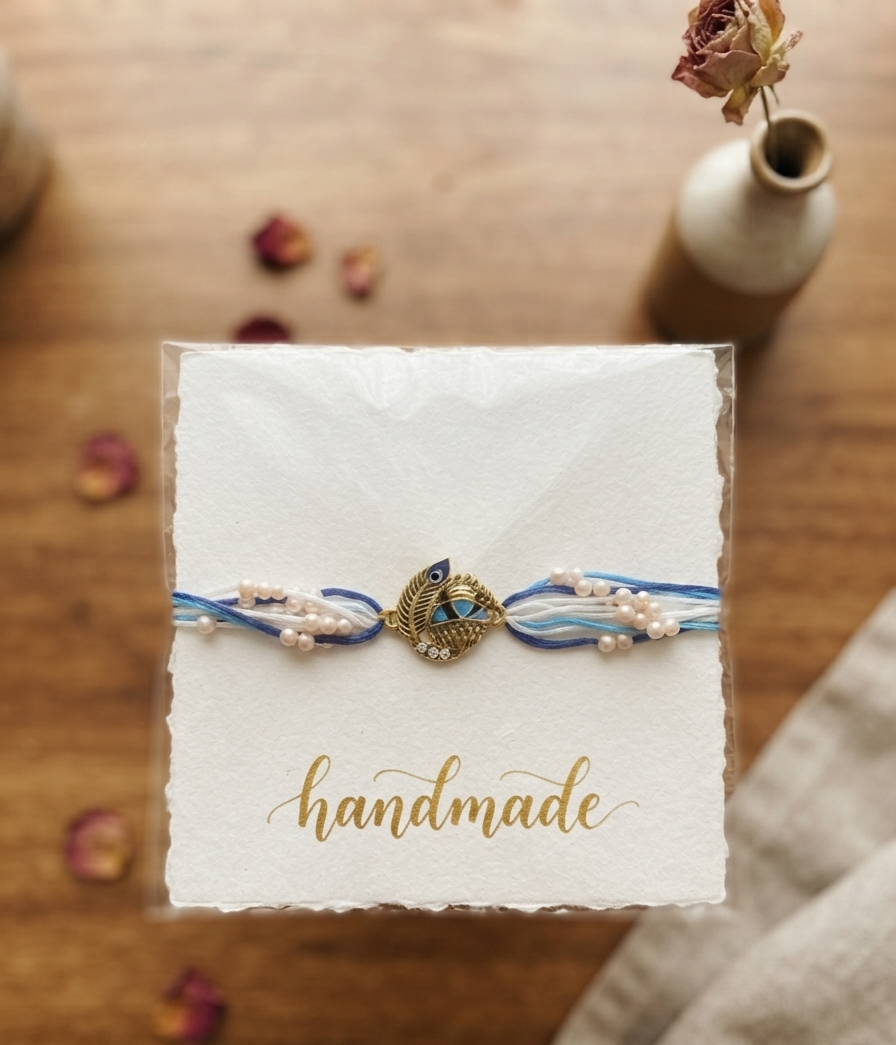 Krishna peacock feather rakhi for brother | Religious Rakhi