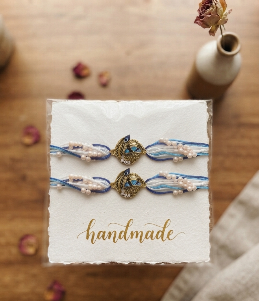 Krishna peacock feather rakhi for brother | Religious Rakhi