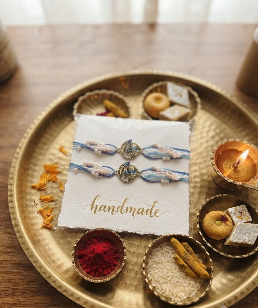 Krishna peacock feather rakhi for brother | Religious Rakhi