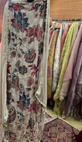 Tissue Organza Grey Floral Embroidered Designer Suit Set