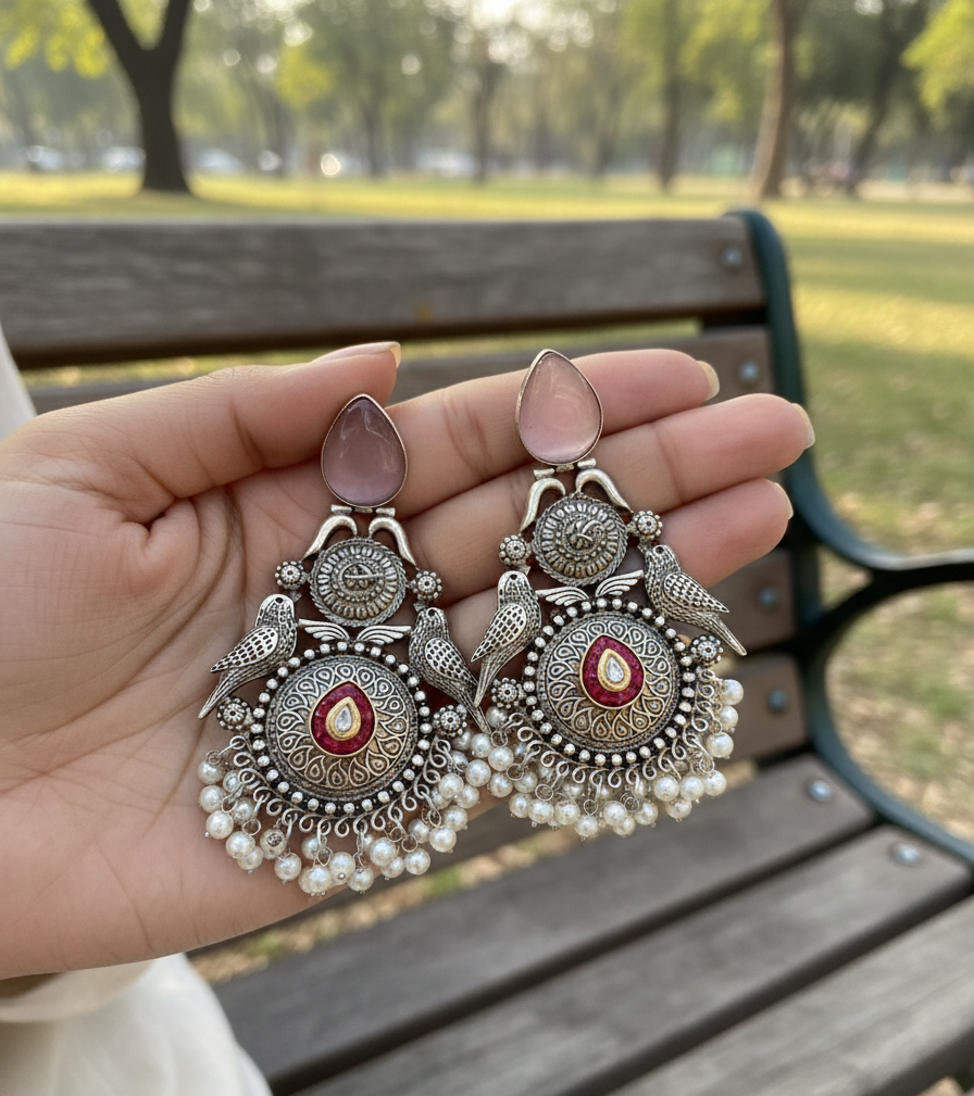Pihu brass jhumkas