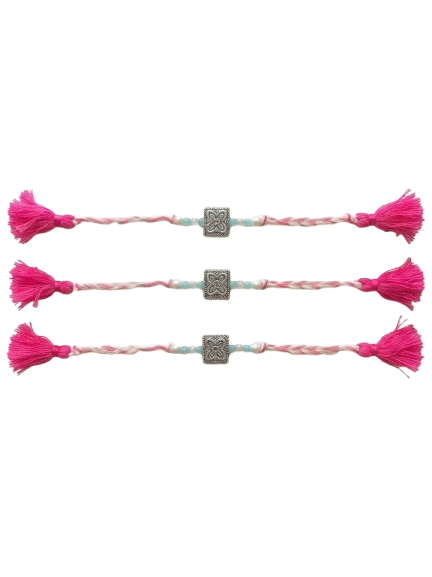 Pack of 3 square charm rakhis| Rakhis for brother| Pack of 3