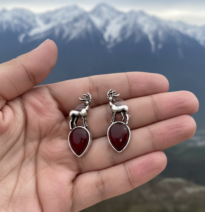 Shloka reindeer stud earrings