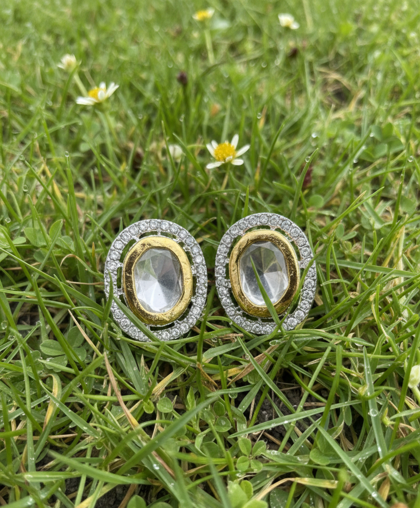 Amita dual tone studs earrings