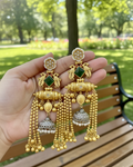 Tamanna dual tone Brass long earrings