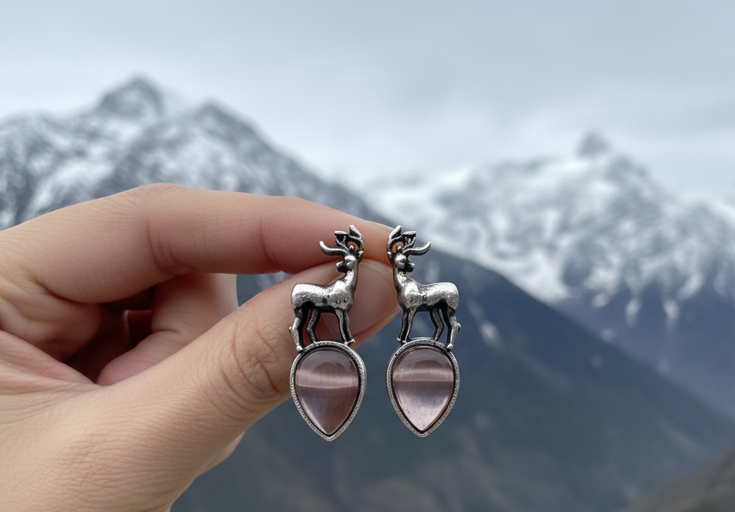 Shloka reindeer stud earrings