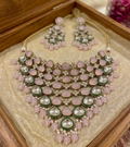 Hridya pink moissanite bridal set