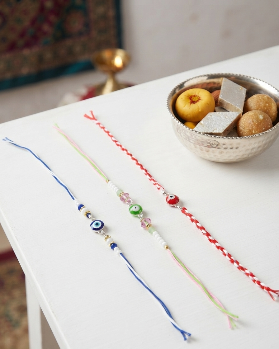 Evil eye rakhis for kids- Pack of 3| Rakhis for Tiny hands