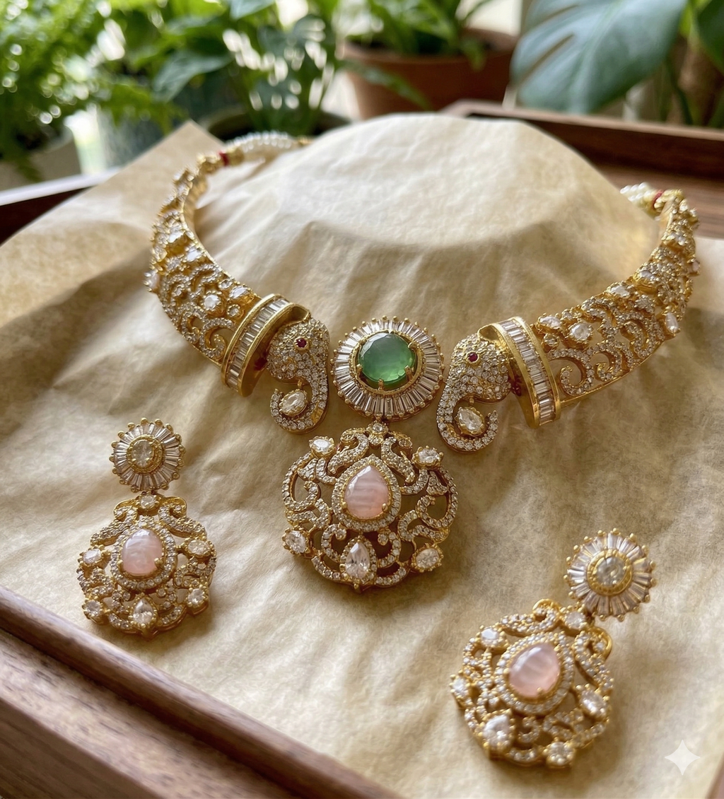 Gajanan American diamond necklace
