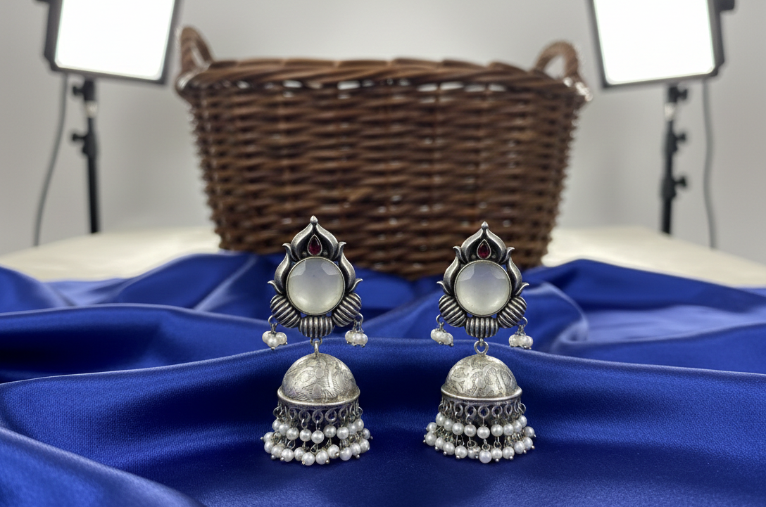 Anandam metal jhumki earrings