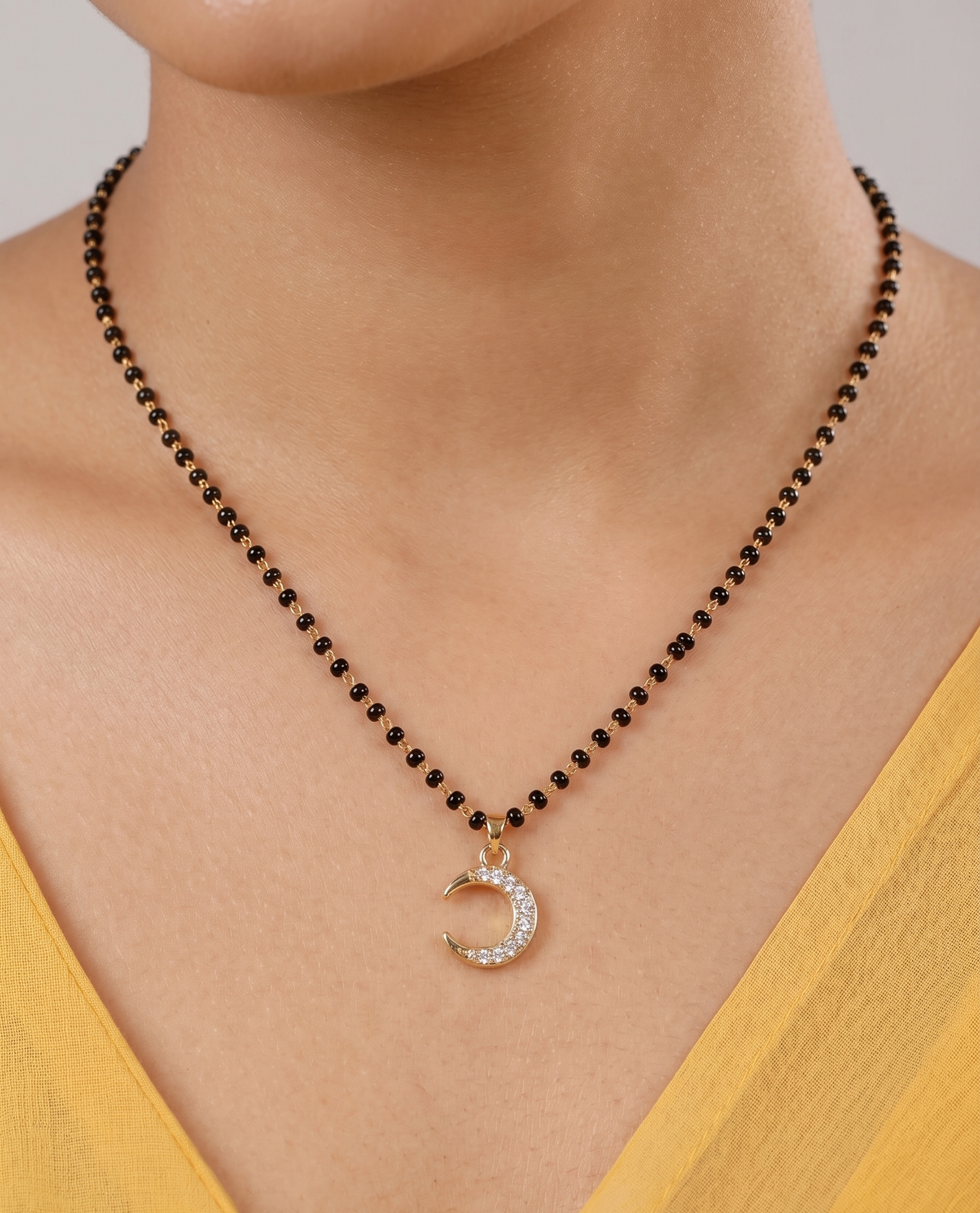 Tara N Tripti Designs - TNT AD Mangalsutra for Women, Crescent necklace