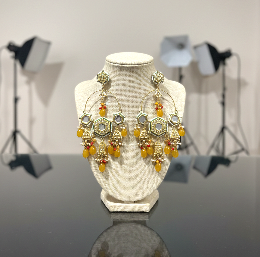 Meenakumari long chandbali earrings