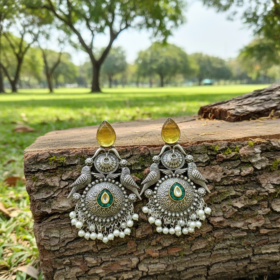 Pihu brass jhumkas