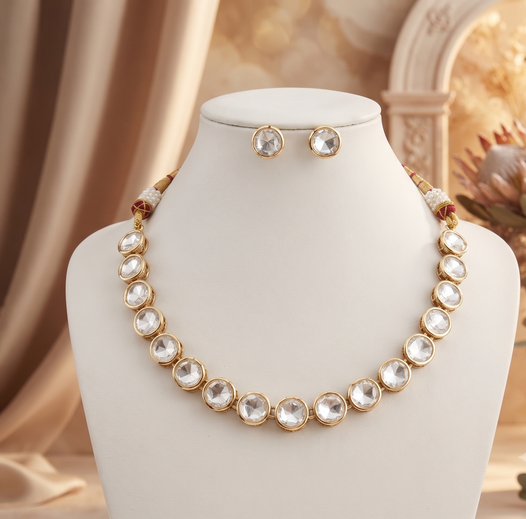 Saba Elegant Crystal Necklace & Earring Set