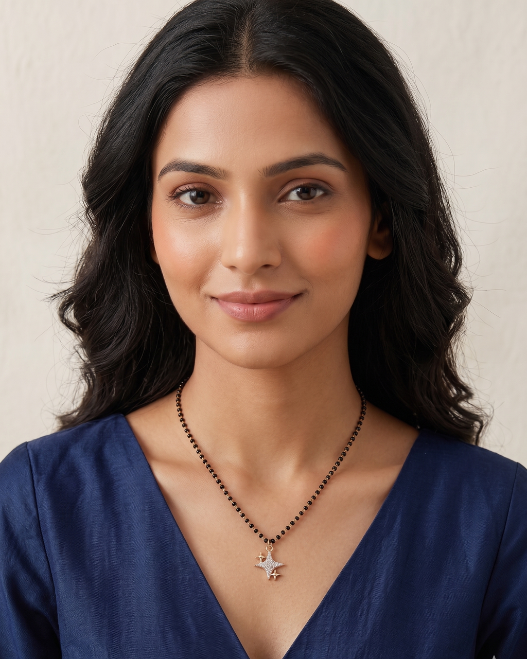 Tara N Tripti Designs - TNT AD Star Mangalsutra for Women, Golden AD star necklace