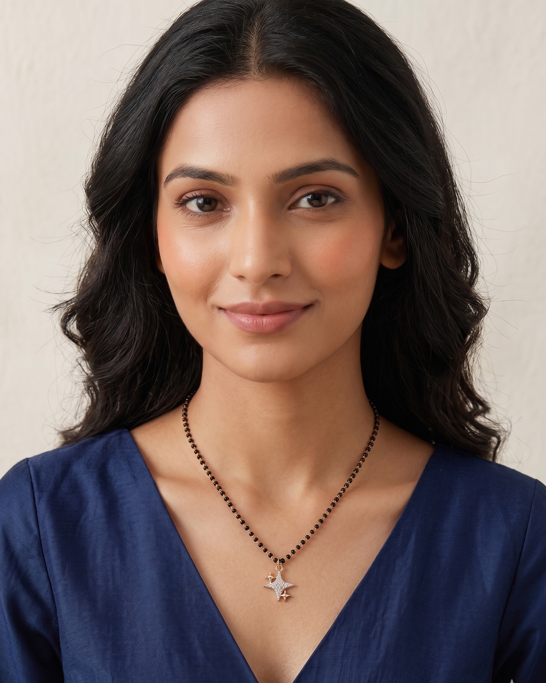 Tara N Tripti Designs - TNT AD Star Mangalsutra for Women, Golden AD star necklace