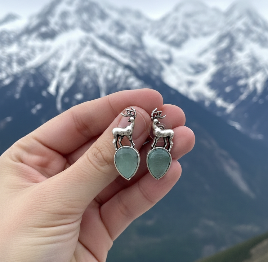 Shloka reindeer stud earrings