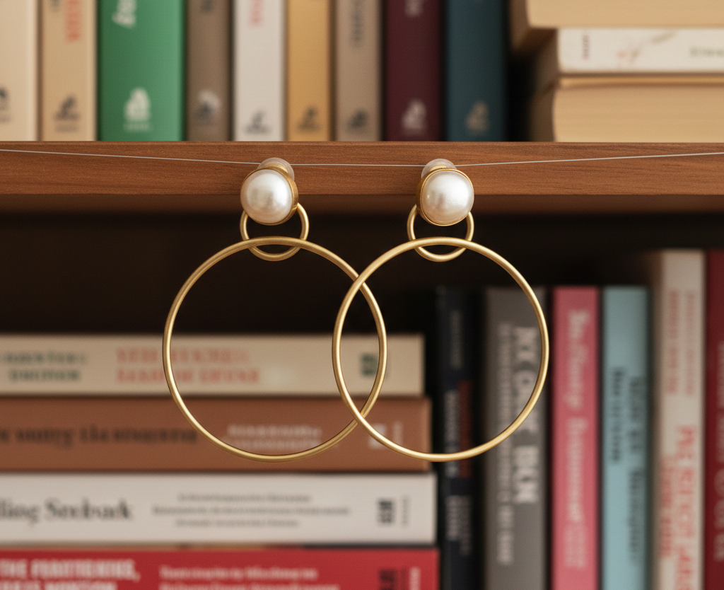 Pinto golden hoop earrings with pearls