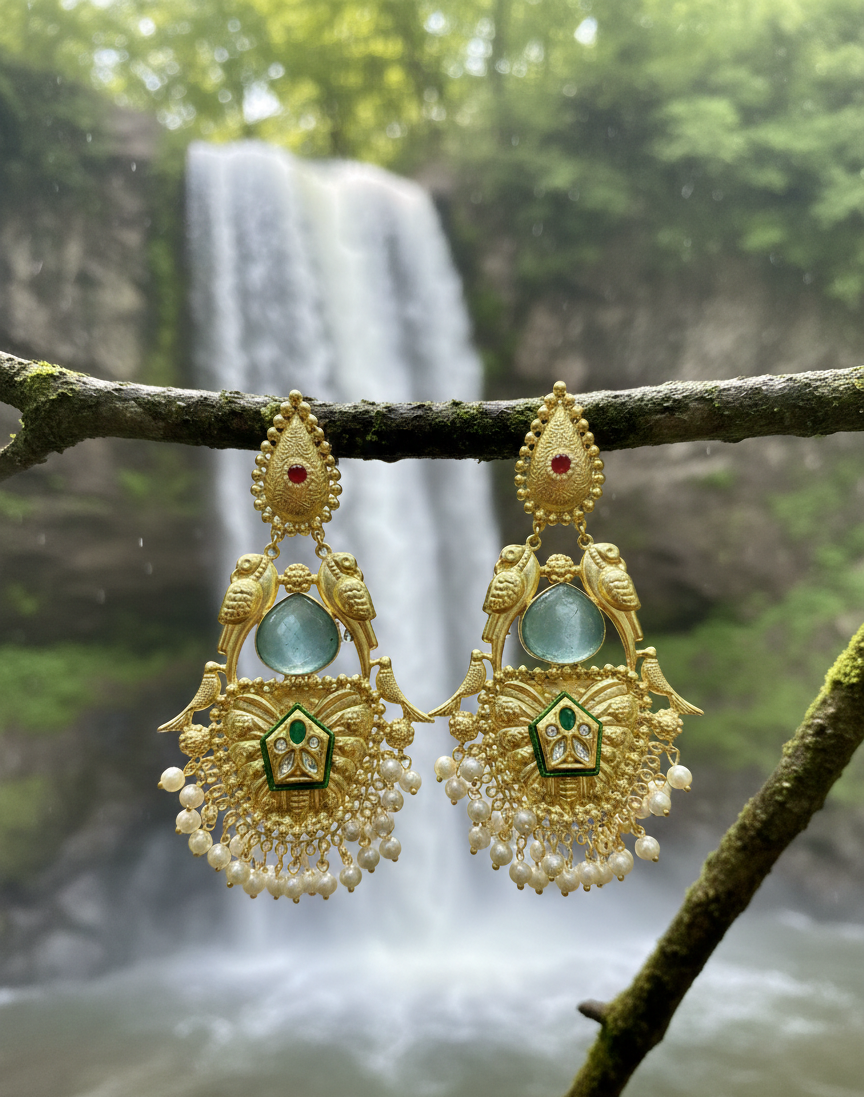 Bhagyashri brass jhumar earrings for women