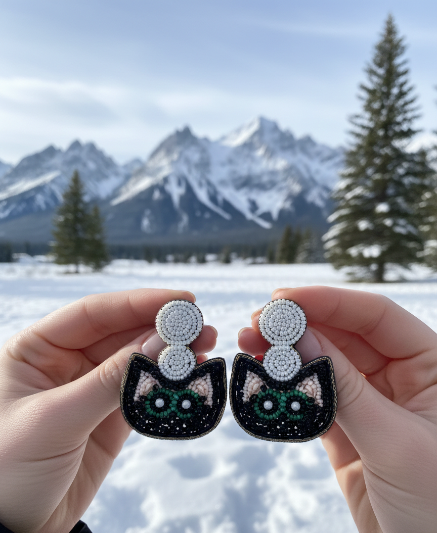 Kat eye Handmade earrings