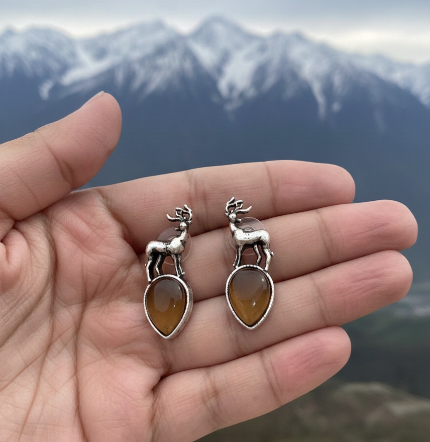 Shloka reindeer stud earrings