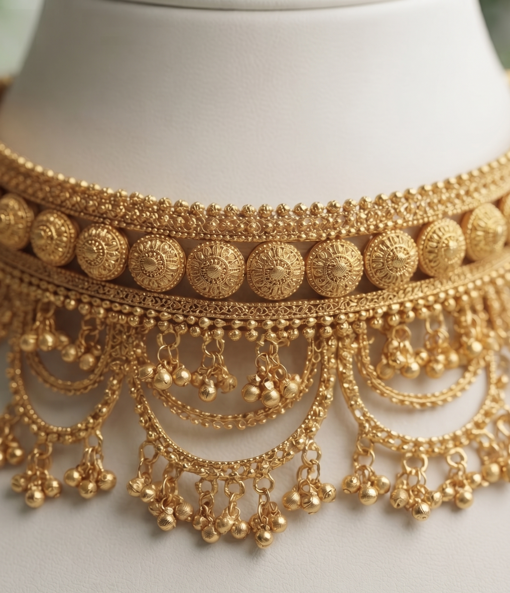 Royal Gold-Tone Chandbali Necklace & Maang Tikka Set