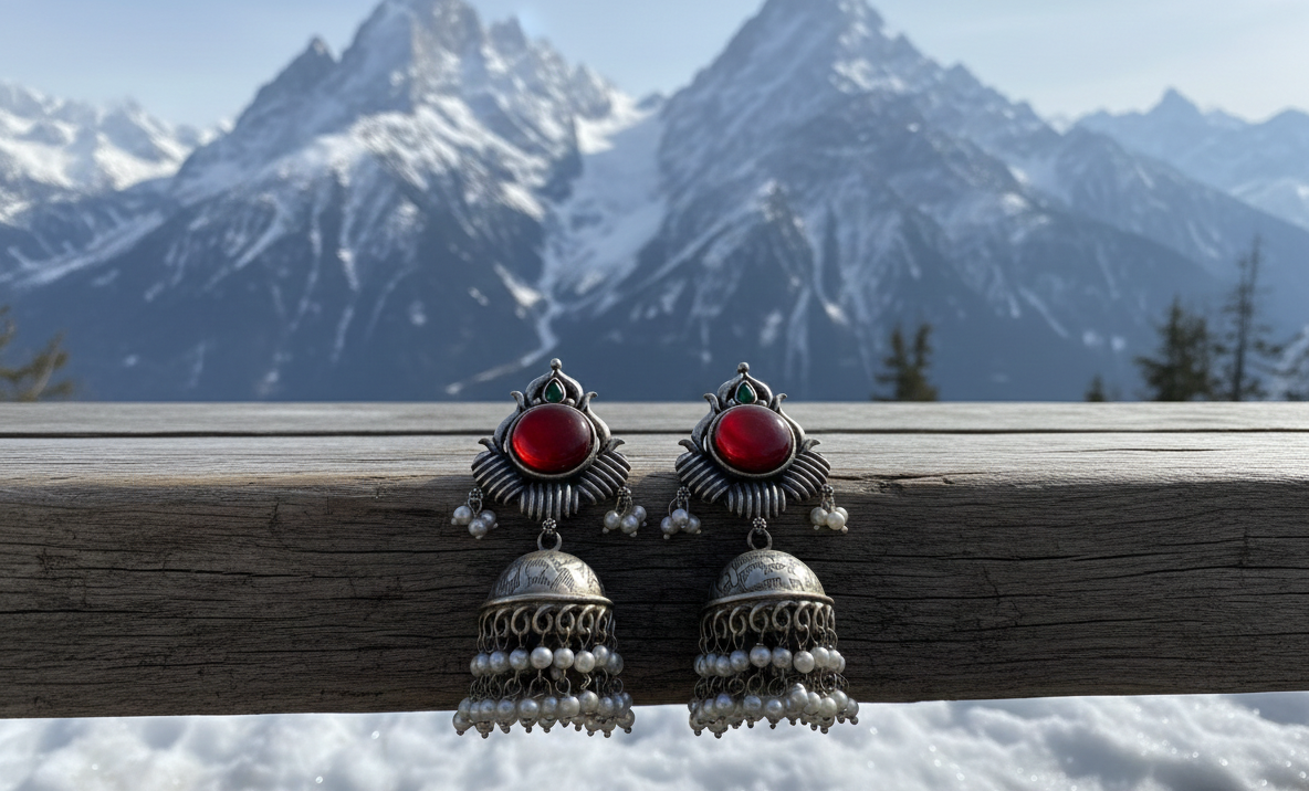 Anandam metal jhumki earrings