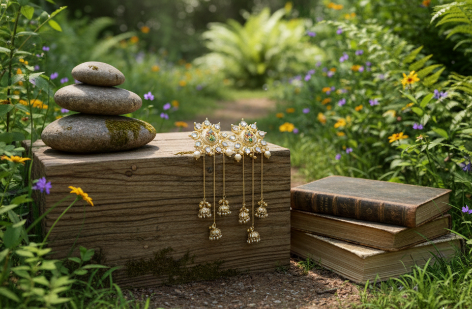 Chandrika Brass Jhumar Earrings