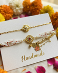Kundan rakhi combo for bhai and bhabhi- pack of 2