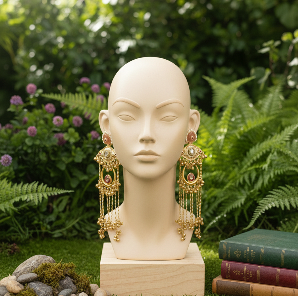 Anarkali brass jhumkas