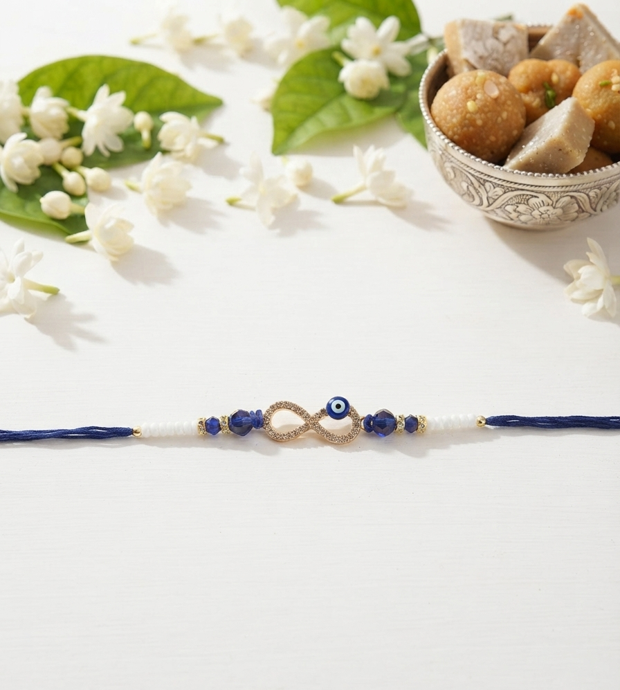 Infinity evil eye rakhi for brother | Infinite brother sister bond