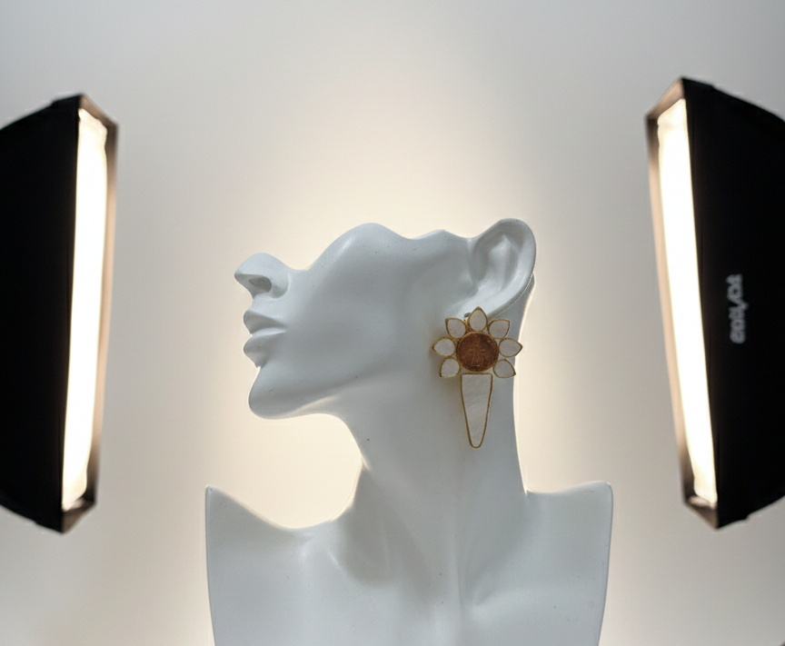 Mani floral statement earrings with a twist of 25 paisa