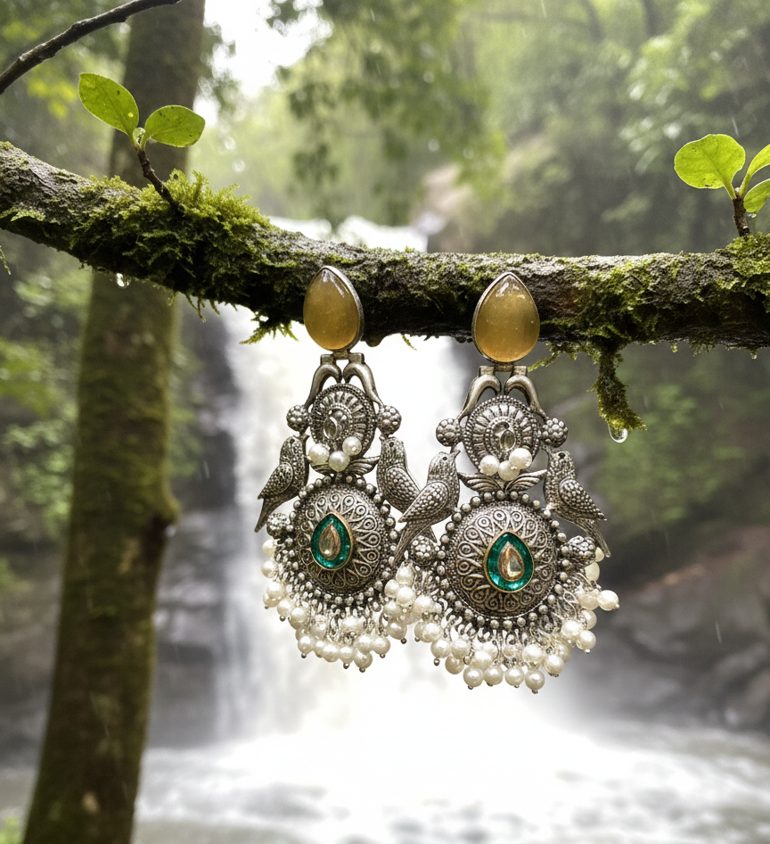 Pihu brass jhumkas