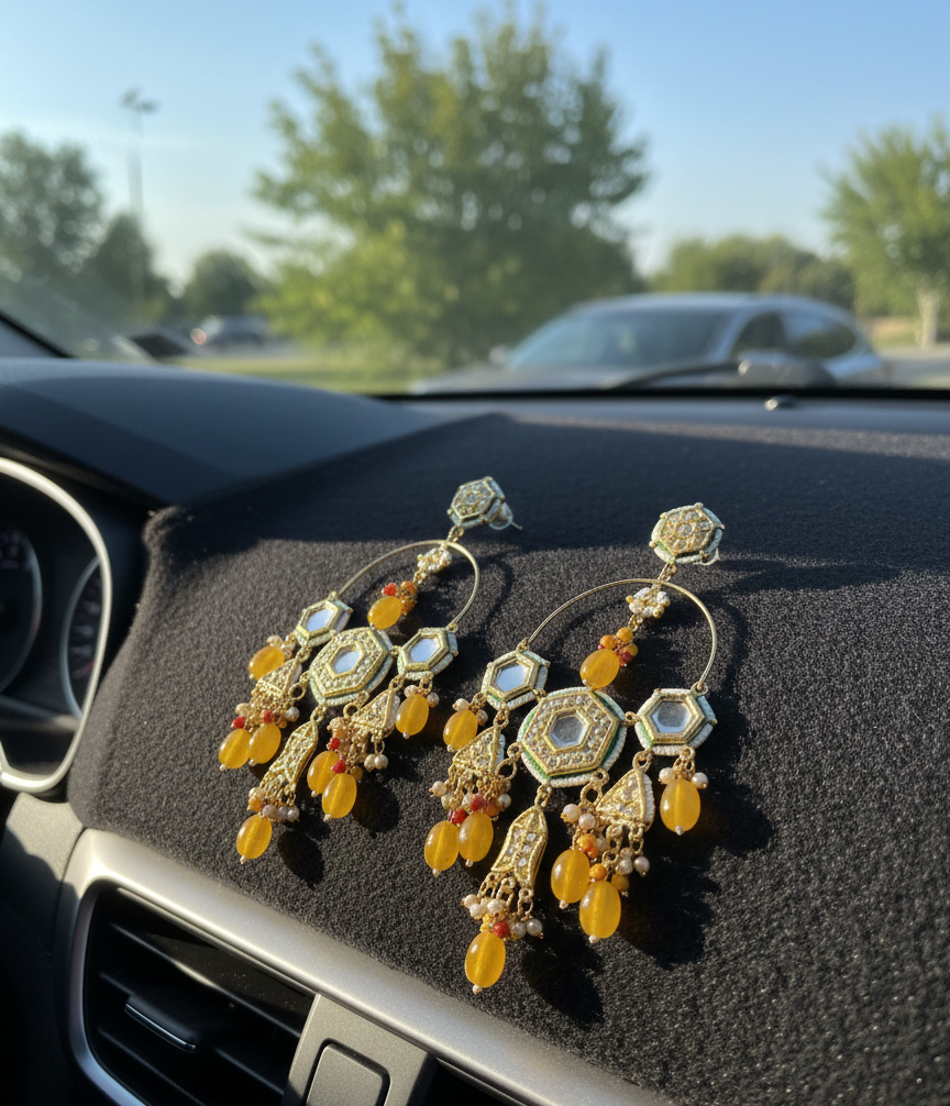 Meenakumari long chandbali earrings