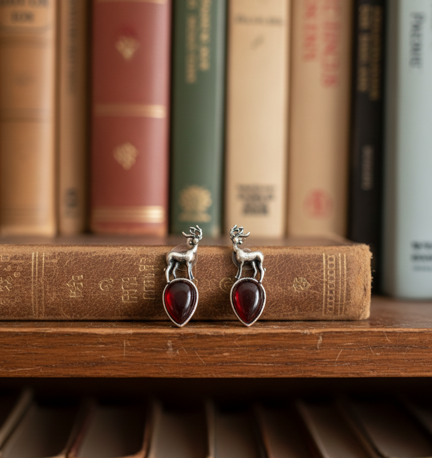 Shloka reindeer stud earrings