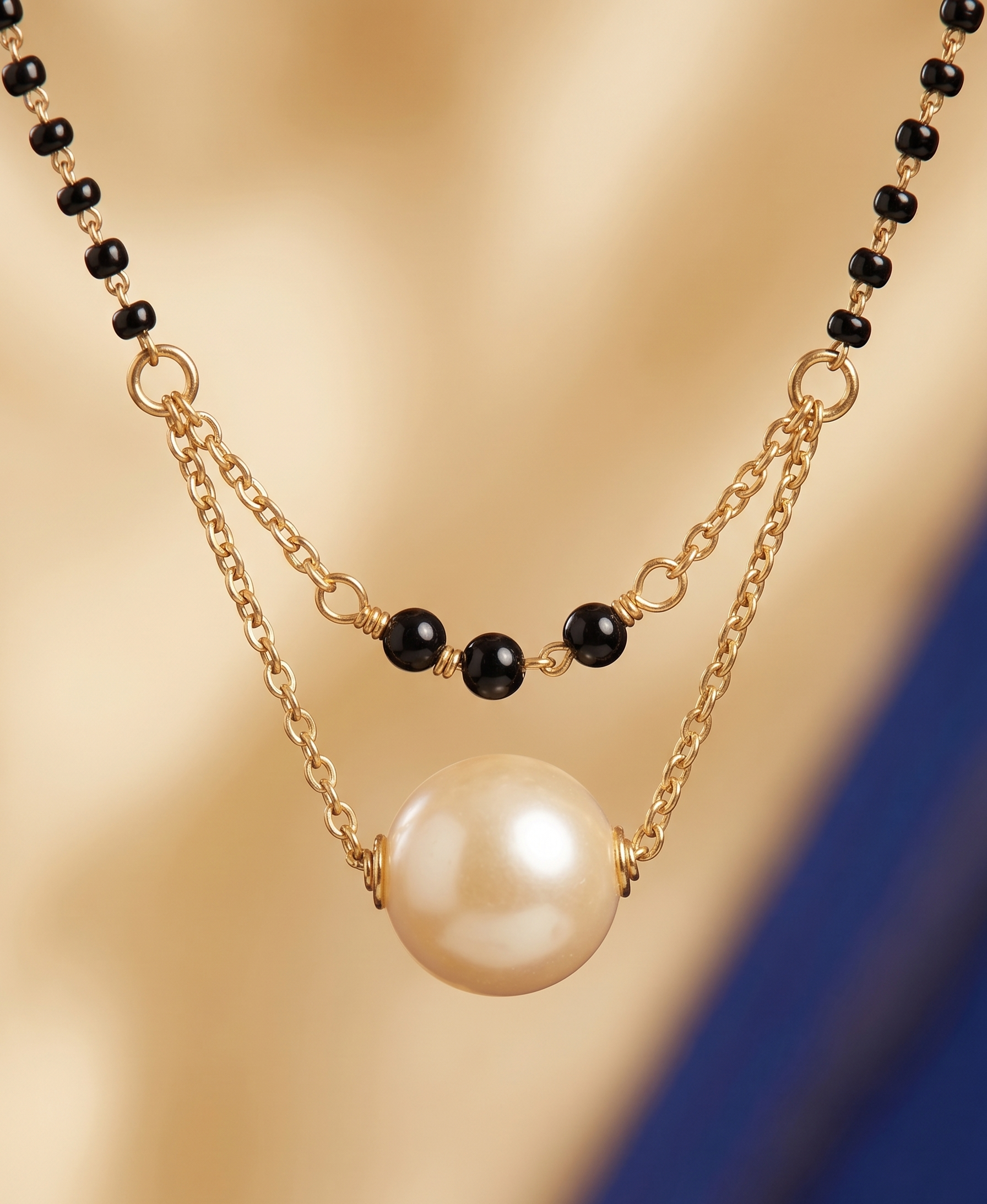 Stylish Pearl Mangalsutra for Women, Multi-Purpose Pendant Necklace with Crystal Beads
