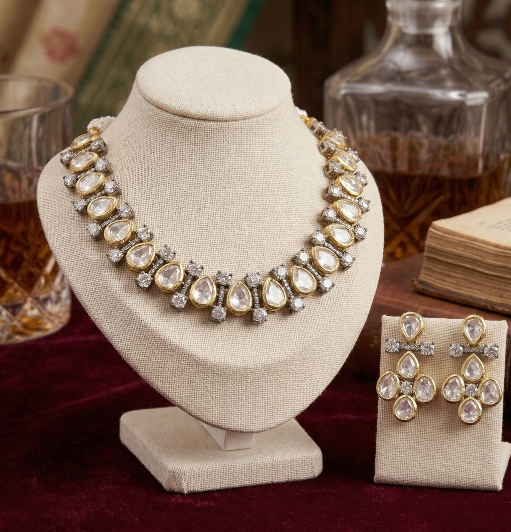 Tatvam mossanite necklace set