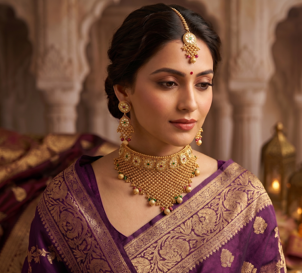 Maryam jali work rajwada necklace | Heritage Collection