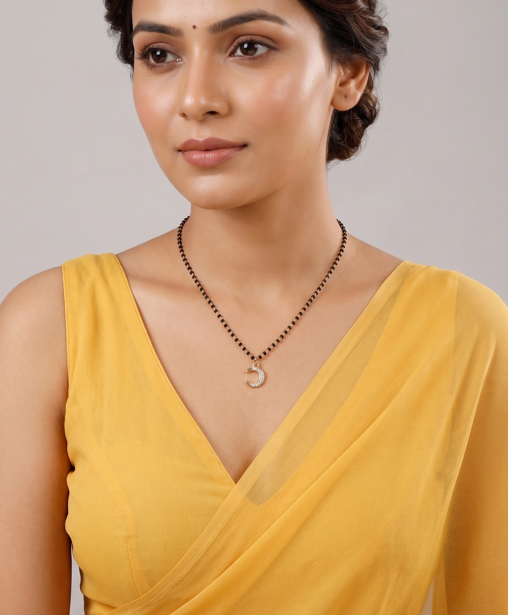 Tara N Tripti Designs - TNT AD Mangalsutra for Women, Crescent necklace