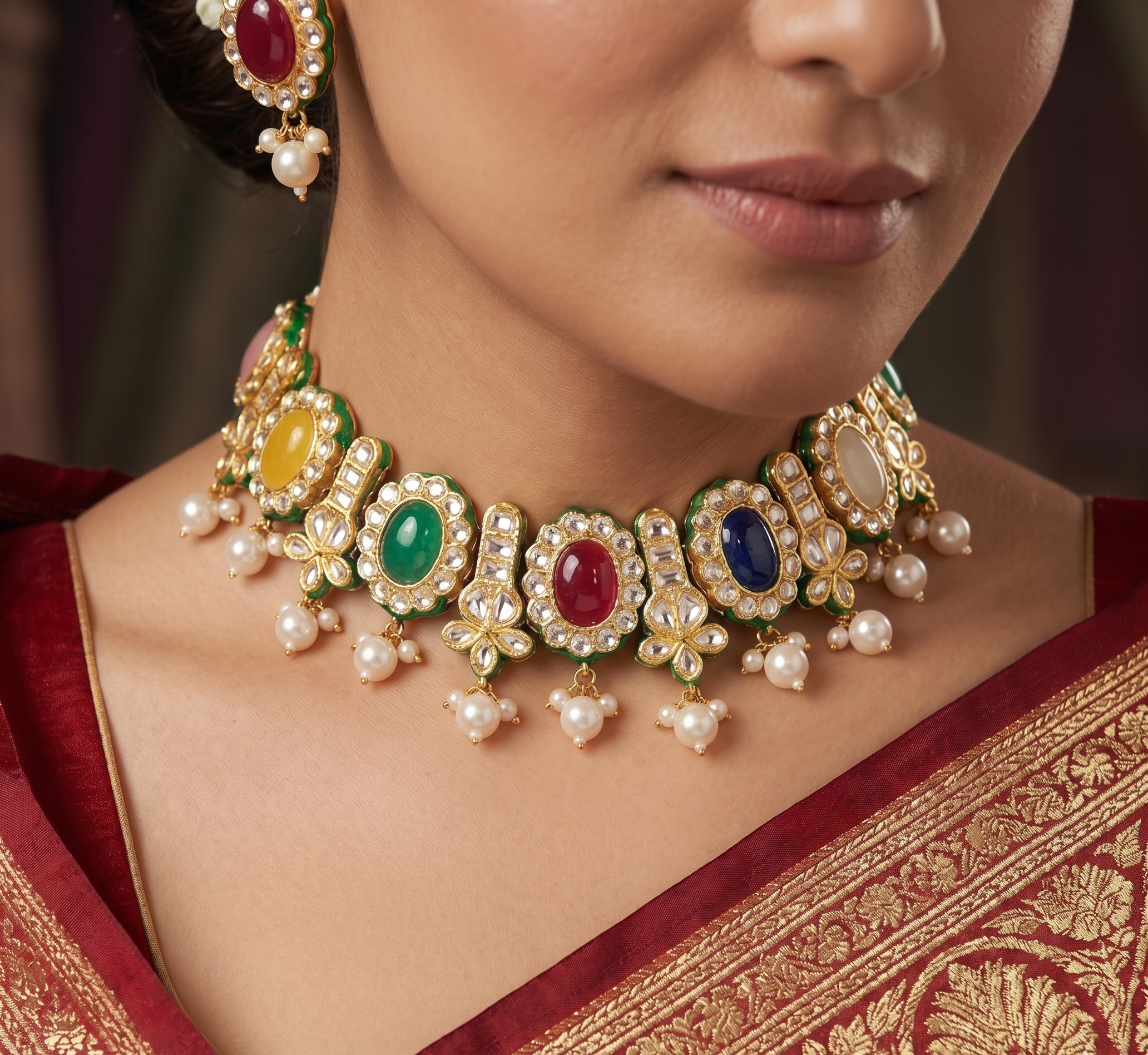 Saloni Navratna necklace set